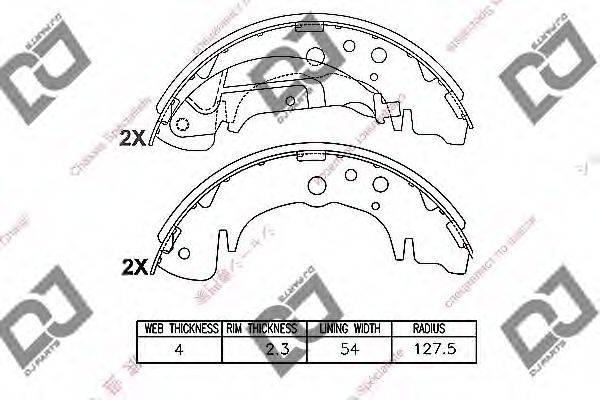 DJ PARTS BS1429 Комплект гальмівних колодок