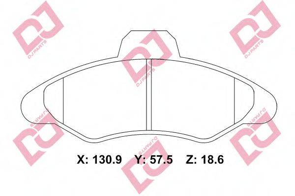 DJ PARTS BP2260 Комплект гальмівних колодок, дискове гальмо