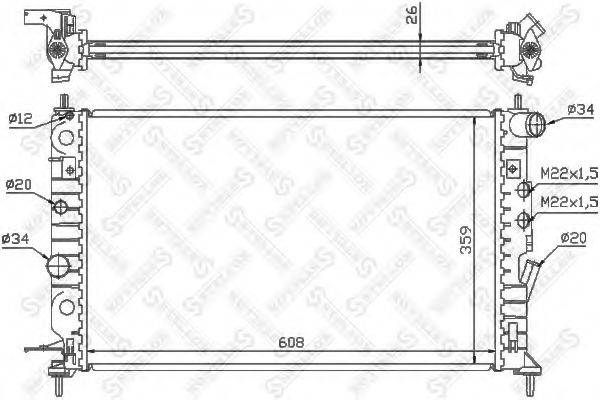 STELLOX 1025140SX Радіатор, охолодження двигуна