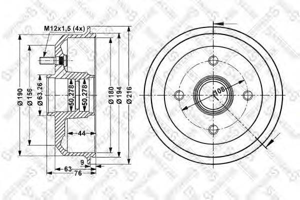 STELLOX 60252526SX Гальмівний барабан