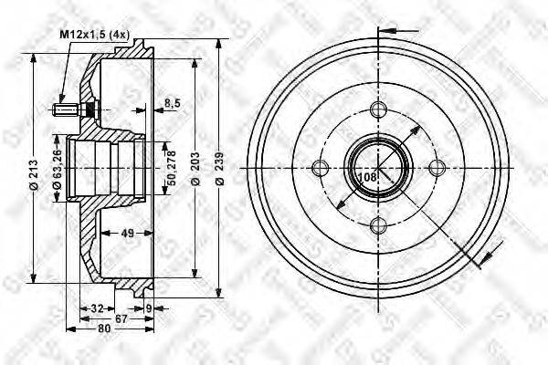 STELLOX 60252529SX Гальмівний барабан