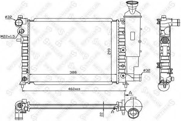 STELLOX 1025269SX Радіатор, охолодження двигуна