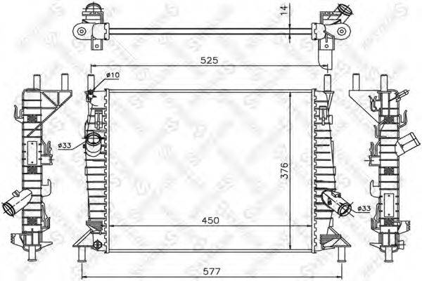 STELLOX 1025471SX Радіатор, охолодження двигуна