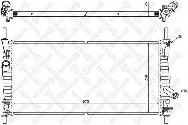 STELLOX 1025809SX Радіатор, охолодження двигуна