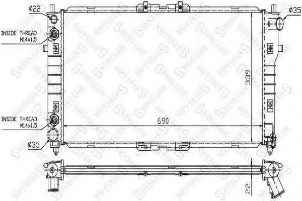 STELLOX 1025858SX Радіатор, охолодження двигуна