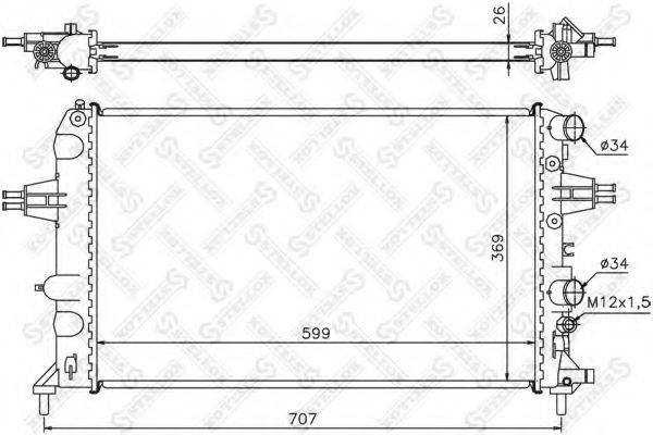 STELLOX 1026054SX Радіатор, охолодження двигуна