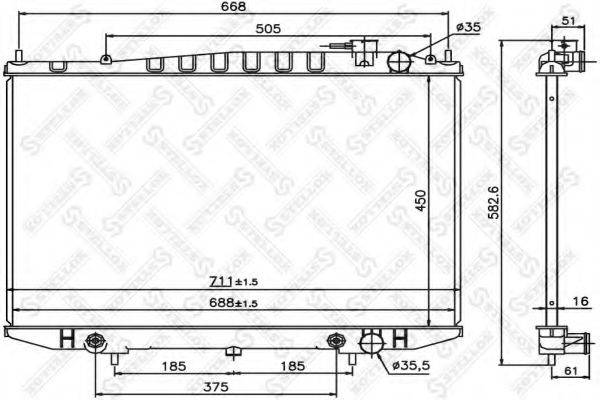 STELLOX 1026765SX Радіатор, охолодження двигуна