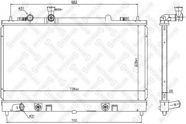 STELLOX 1026774SX Радіатор, охолодження двигуна