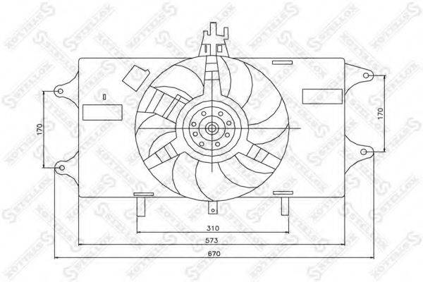 STELLOX 2999080SX Вентилятор, охолодження двигуна