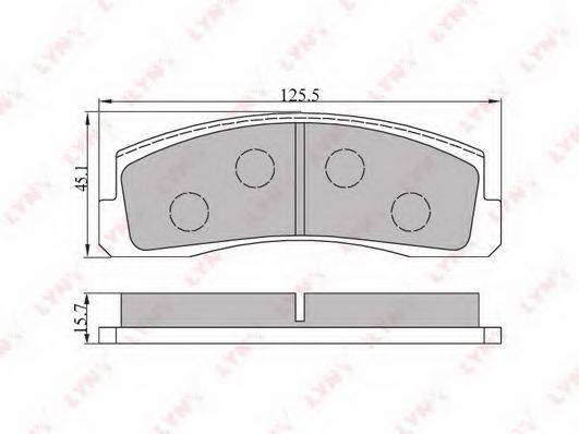 LYNXAUTO BD4602 Комплект гальмівних колодок, дискове гальмо
