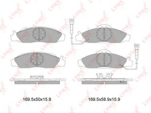 LYNXAUTO BD7001 Комплект гальмівних колодок, дискове гальмо