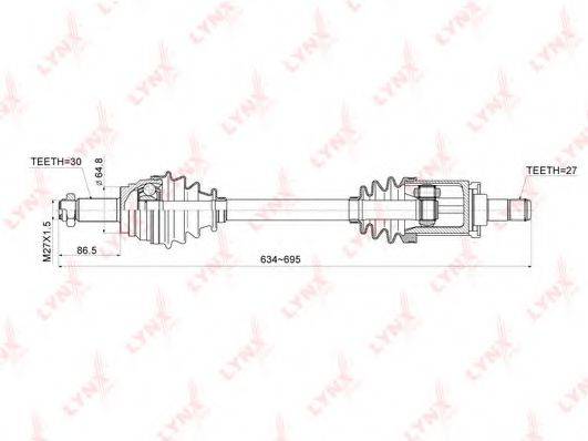 LYNXAUTO CD1423 Приводний вал