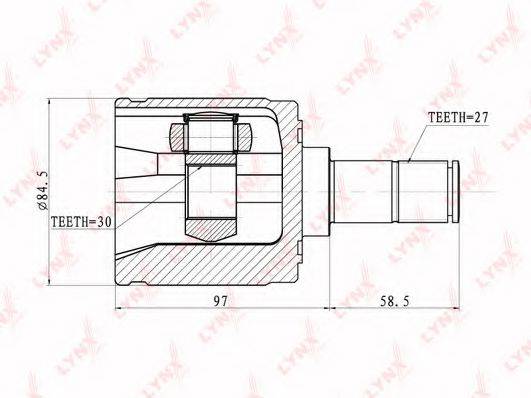 LYNXAUTO CI3403 Шарнірний комплект, приводний вал