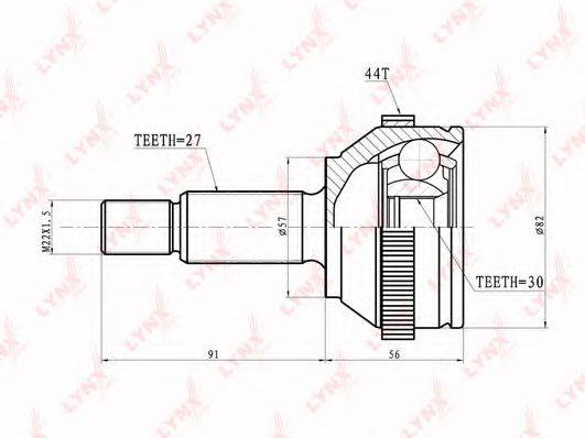 LYNXAUTO CO2803A Шарнірний комплект, приводний вал