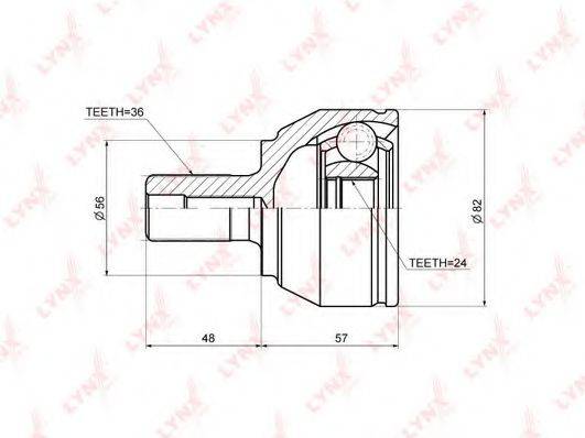 LYNXAUTO CO3632 Шарнірний комплект, приводний вал