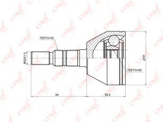 LYNXAUTO CO5921 Шарнірний комплект, приводний вал