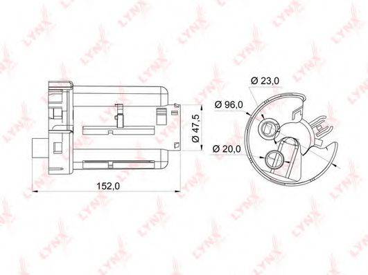 LYNXAUTO LF973M Паливний фільтр