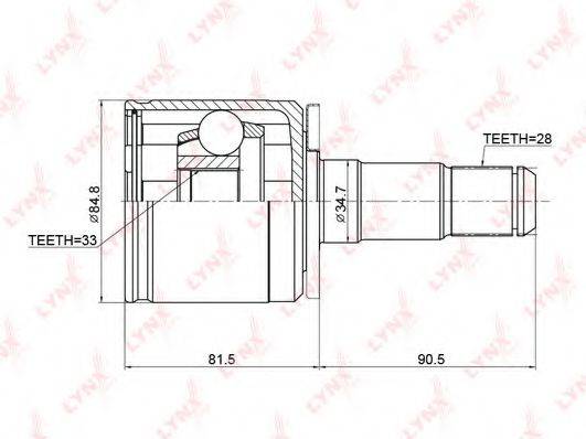 LYNXAUTO CI3710 Шарнірний комплект, приводний вал