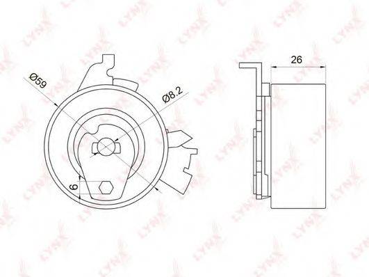 LYNXAUTO PB1051 Натяжний ролик, ремінь ГРМ