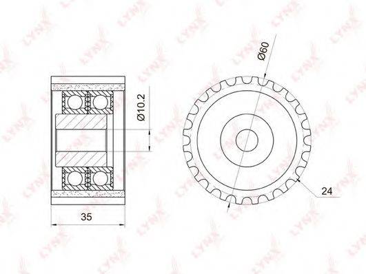 LYNXAUTO PB3034 Паразитний / Ведучий ролик, зубчастий ремінь