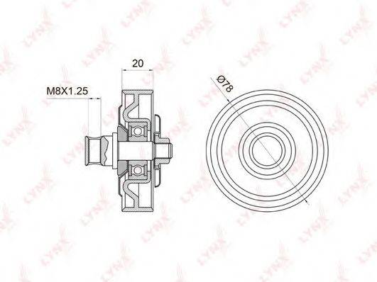 LYNXAUTO PB5006 Натяжний ролик, полікліновий ремінь