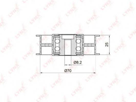 LYNXAUTO PB7019 Паразитний / провідний ролик, полікліновий ремінь