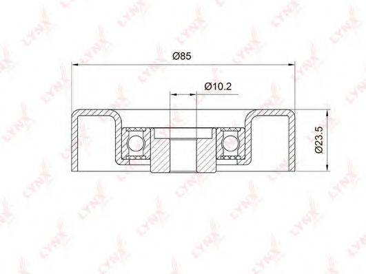 LYNXAUTO PB7030 Паразитний / провідний ролик, полікліновий ремінь