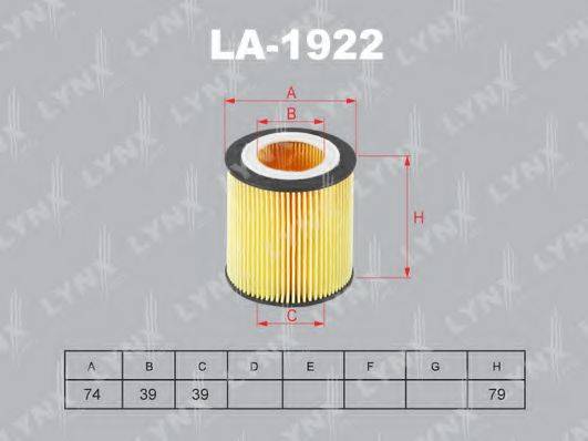 LYNXAUTO LO1922 Масляний фільтр