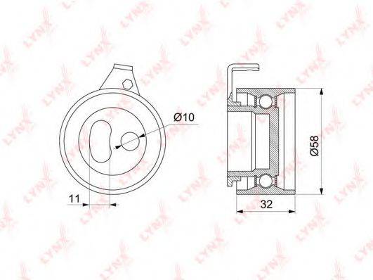 LYNXAUTO PB1217 Натяжний ролик, ремінь ГРМ