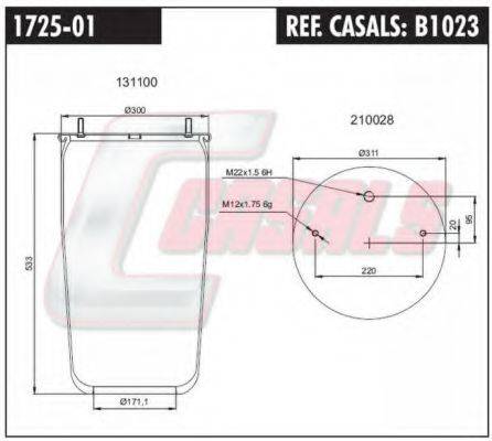 CASALS B1023 Кожух пневматичної ресори