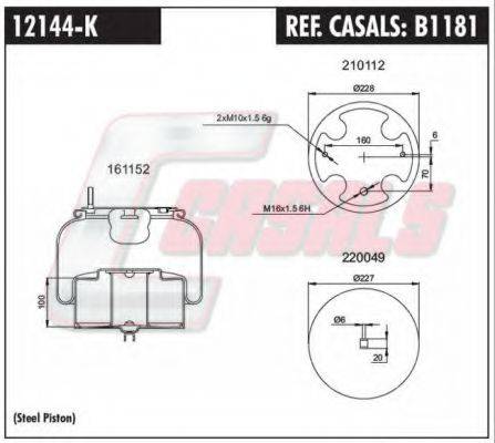 CASALS B1181 Кожух пневматичної ресори