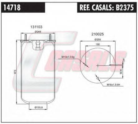 CASALS B2375 Кожух пневматичної ресори