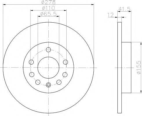 HELLA PAGID 8DD355109211 гальмівний диск