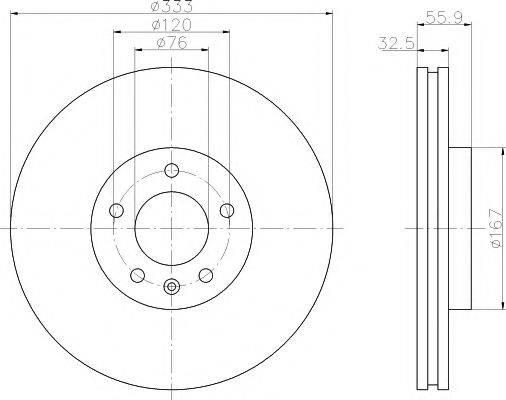 HELLA PAGID 8DD355109681 гальмівний диск