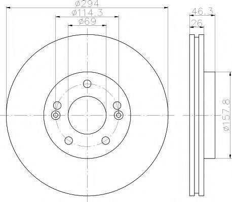 HELLA PAGID 8DD355111751 гальмівний диск