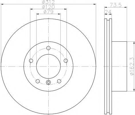 HELLA PAGID 8DD355115381 гальмівний диск