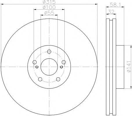 HELLA PAGID 8DD355115701 гальмівний диск