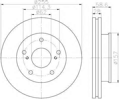 HELLA PAGID 8DD355117001 гальмівний диск