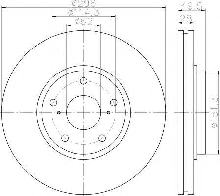 HELLA PAGID 8DD355117451 гальмівний диск