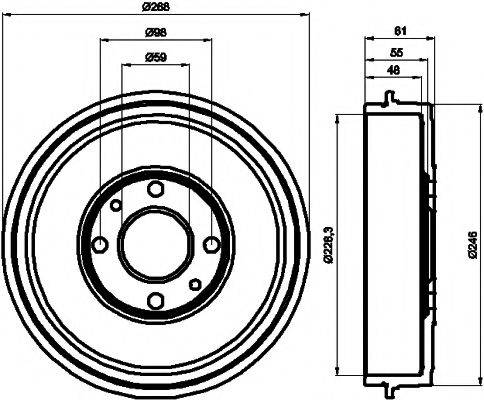 HELLA PAGID 8DT355300071 Гальмівний барабан