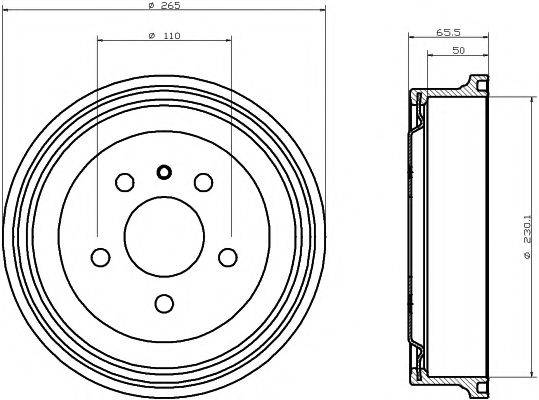 HELLA PAGID 8DT355300271 Гальмівний барабан