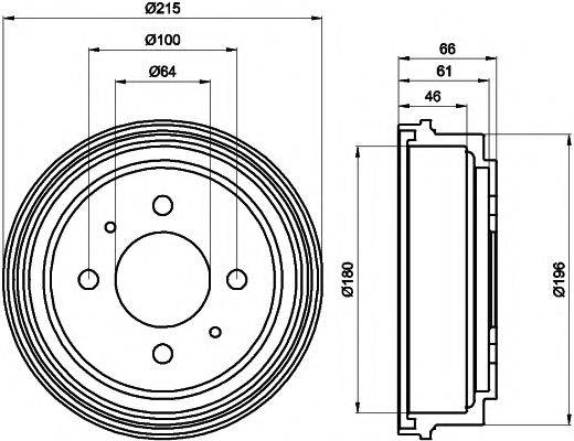 HELLA PAGID 8DT355300531 Гальмівний барабан