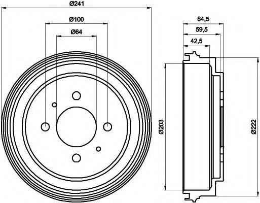 HELLA PAGID 8DT355300551 Гальмівний барабан