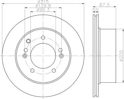 HELLA PAGID 8DD355112821 гальмівний диск