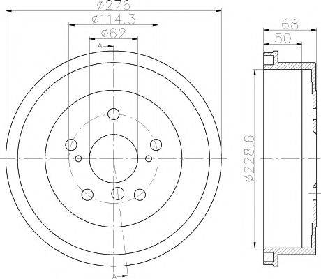 HELLA PAGID 8DT355300801 Гальмівний барабан