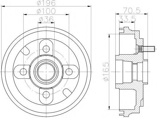 HELLA PAGID 8DT355301081 Гальмівний барабан