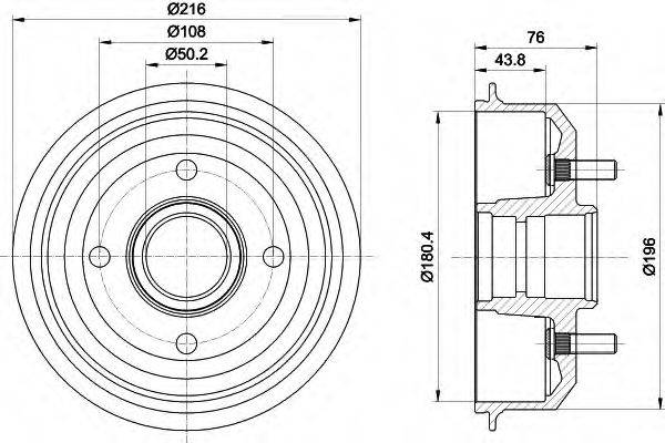 HELLA PAGID 8DT355301331 Гальмівний барабан