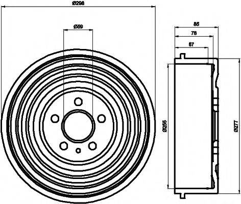 HELLA PAGID 8DT355301591 Гальмівний барабан