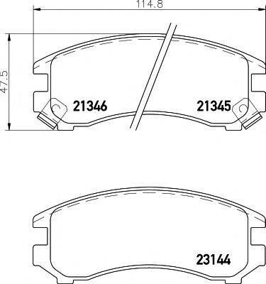 HELLA PAGID 8DB355005681 Комплект гальмівних колодок, дискове гальмо