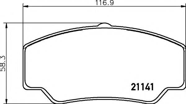 HELLA PAGID 8DB355006151 Комплект гальмівних колодок, дискове гальмо